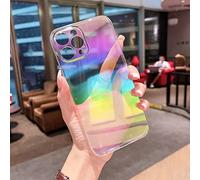 SWTKO Coque Transparente Arc en Ciel pour Iphone 14 Pro Max Housse PC Rigide Antichoc Slim Fit Multicolore Couverture Arrière de Paillettes Coloré,Rainbow,for 14 Pro Max