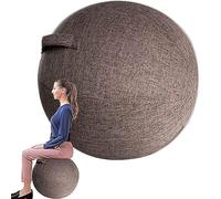 SWTKO Housse de Ballon d'exercice pour Yoga Pilates Grossesse Équilibre Naissance Housse de Protection pour Chaise À Boule de Stabilité de Siège avec Poignée et Pompe,Marron,65CM