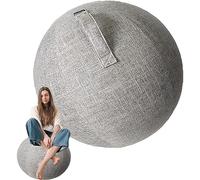 SWTKO Housse de Protection pour Chaises Ballon d'exercice Housse de Siège pour Ballon de Grossesse et Ballon D'équilibre pour Le Bureau et La Maison avec Poignée et Pompe,Gris,75CM