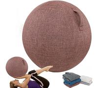 SWTKO Housse en Tissu Ballon d'exercice Housse de Protection pour Chaise Boule de Yoga Pilates Housse de Siège Ballon D'équilibre pour Bureau À Domicile avec Poignée,Marron,55CM