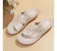 Tongs À Semelle Souple pour Femmes Chaussures de Marche Orthopédiques Sandales Confortables et Respirantes avec Soutien Plantaire Chaussures de Plage Décontractées,Beige,US8/EU39