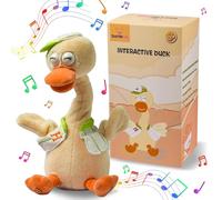 SWTOIPIG Canard dansant parlant imitant l'enregistrement en peluche et jouet interactif, répétition de ce que vous dites, jouets en peluche secouant le cou, poupée parlante pour anniversaire d'enfant