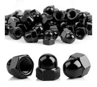 SWTYExt 15 Pièces Écrous Borgnes M10 Noir, DIN 1587 Galvanisé Dôme Tête | Capuchon Hexagonal, Acier au Carbure, pour Vis de Vélo, Tiges Filetées