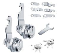 SWTYExt 2 Pièces Serrure Boite aux Lettres 16 mm Barillet Boite aux Lettres 8 Clés Serrure Armoire Metallique avec 7 Plaques Serrure Différentes pour Casier Boîte à Outils Portes Placard Boite Lettre
