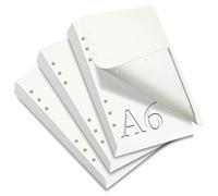 SWTYExt 3 Paquets 180 Feuille A6 Filofax A6 Classeur A6 6 Anneaux Vierge Feuilles Mobiles Recharge Agenda A6 Recharges pour Agendas et Planificateurs Feuille A6 Perforée pour Cahier Carnet de Voyage