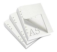 SWTYExt 3 Paquets Feuille A5 Classeur 6 Anneaux 180 Couleur Quadrillé Filofax Recharges pour Agendas et Planificateurs Recharge Agenda Perforée pour Carnet Cahier de Voyage