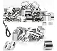 SWTYExt 50 Pièces Manchons en Aluminium 6mm Serre Cable Acier Clip à Sertir