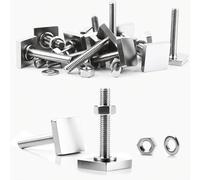SWTYExt 6 Pièces Adaptateur T-Track M6x35mm Adaptateur à Rainure en T avec Écrous Ondelles Acier Inoxydable pour Barres de Toit Supports Muraux Porte-Vélos Supports de Coffre de Toit Fixation