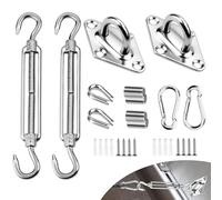 SWTYExt Kit de Fixation M8 Mat de Fixation pour Voile D'ombrage Kit Fixation Voile D'ombrage Acier Inoxydable 304 Fixation Voile D'ombrage Tendeur Voile Ombrage pour Triangle et Carré