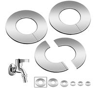 SWTYExt Lot de 3 rosaces pour tuyau de chauffage - 71 mm - En acier inoxydable - Pour tuyaux de chauffage - Couvercle de valve - Rosace pour lavabo et tuyaux
