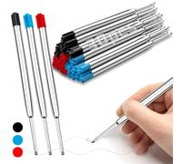SWTYExt Lot de 30 recharges de rechange en métal pour stylo à bille - Bleu noir rouge - DIN G2 - Épaisseur de trait 1,0 mm - M