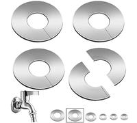 SWTYExt Lot de 4 rosaces pour tuyau de chauffage - 51 mm - En acier inoxydable - Pour tuyaux de chauffage - Couvercle de valve - Rosace pour lavabo et tuyaux