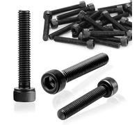 SWTYExt Lot de 60 vis M5 boulons à tête hexagonale M5 x 35 mm acier carbone vis et boulons vis M5 filetage métrique assortiment noir boulons