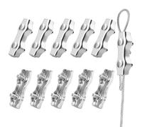 SWTYExt M5 Serre Cable Acier 10 Pièces Duplex Clips Serre Câbles en Acier Inoxydable 304 Pinces Duplex pour Fixation Corde a Linge Filin Acier Serre Cable Tondeuse Serre Cable Inox 5mm