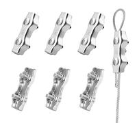 SWTYExt M6 Serre Cable Acier 6 Pièces Duplex Clips Serre Câbles en Acier Inoxydable 304 Pinces Duplex pour Fixation Corde a Linge Filin Acier Serre Cable Tondeuse Serre Cable Inox 6mm