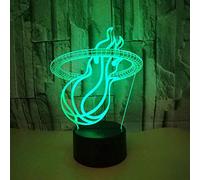 SWTZEQ 3D Lampe Illusion Optique Panier de basket créatif LED Veilleuse, enfants dorment la lampe de chevet 16 Couleurs Télécommande Lampe pour nouvel An Noël enfants chambre décor à la maison