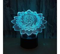SWTZEQ Veilleuse 3D Fleur de tournesol pour Enfants Table Lampe de Bureau avec Tactile et Télécommande Changement de 16 Couleurs Cadeaux Parfaits Fête d'Anniversaire nouvel An Décor de Chambre