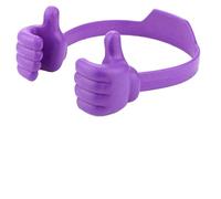 SWVYDC Support Téléphone Moto Support de téléphone Portable Mignon avec Pouce levé, Support de téléphone Portable réglable en Plastique, Support de Bureau Universel(Purple)