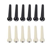 SWYSGS 12PCS guitare acoustique chevalet chevilles Ivoire et noir