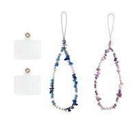 SWYSGS Bracelet pour téléphone portable,Charme de téléphone Corde,Dragonne de Lanière de Téléphone Perlée,Sangle de Chaîne de Téléphone Perlée de Fleurs de cristal de Perle Anti-Perdue