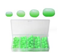 SWYSGS pêche 100pcs Perles éclat Lumineux en Plastique Souple de Forme Ovale, Perles Perles de Ronde en Plastique Vert leurres de pêche, pêche Maritime Perle Outils flottants Oeufs