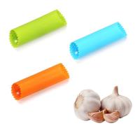 SWYZOR 3 Pièces Epluche Ail en Silicone, Presse Ail, de Peau Presse-ail Professionnel, Rouleaux D'éplucheur D'ail Peeling, Accessoire de Cuisine pour Ail Pelé, Éplucheur(3 Couleurs)