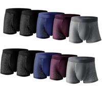 SWZEC Boxhero France Boxer en Fibre DE Bambou - Confort RÉVOLUTIONNÉ Tout AU Long DE LA JOURNÉE(4xNoir+2xBleu+2xGris+2xRouge,l)