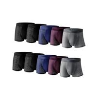 SWZEC Boxhero Underwear Boxer en Fibre DE Bambou BOXHERO(4xNoir+2xBleu+2xGris+2xRouge,m)