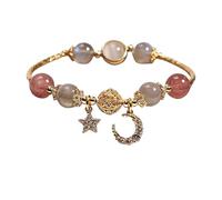 SWZEC Bracelet Labradorite Et Quartz Fraise - Apaisement Momentici (Rose,acheter un)
