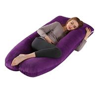 SWZEC Chillow Ergonomique Coussin Coussin de Grossesse U - Oreiller de Maternité en Velours Amovible pour Femme Enceinte - Coussin d'allaitement Confortable et Soutien pour Dormir