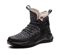 SWZEC Hiver Chaussure de Securité Homme Utility Professionnel Kevlar Anti-Perforation Embout en Acier Confortable Chaussure de Travail Montante Indestructible Bottes Chantier Gris 50