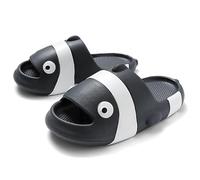 SWZEC Hommes Pantoufles de Poisson-Clown Femmes Été EVA Semelle Epaisse Antidérapantes Maison Slides Piscine Plage Chaussures Taille 35-45 (44,Noir,45)