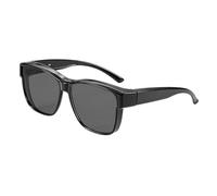 SWZEC Solene paris OptiShade Homme - Lunettes Polarisées à Superposition(Noir brillant polarisé gris)