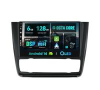 SXAUTO Android 14 - [6G+128G] - IPS Autoradio pour BMW 1 Series E81 E82 E87 E88 (2004-2012) - sans Fil Carplay/Android Auto/DSP - LED Caméra + MIC - 9 Pouce 2 Din - Dab Volant 360-Camera Fast-Boot