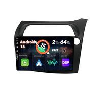 SXAUTO Android 14 Autoradio pour Honda Civic/Hatchback RHD (2006-2011) - sans Fil Carplay + Android Auto - 2G+32G - Caméra arrière - 9 Pouce 2 Din - Dab Volant Fast-Boot DSP Split-Screen Bluetooth