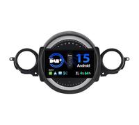 SXAUTO Android 14 『Built-in Dab』 IPS Autoradio pour BMW Mini Cooper R55 R56 (2007-2013) - sans Fil Carplay/Android Auto/DSP - LED Caméra + MIC - 4G+64G - 9 Pouce 2 Din Volant 360-CAM Fast-Boot AHD