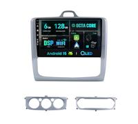 SXAUTO Android 15 - [6G+128G] - IPS Autoradio pour Ford Focus Exi MT 2 3 Mk2/Mk3 2004-2011 - sans Fil Carplay/Android Auto/DSP - Caméra + MIC - 9 Pouce 2 Din - Dab Volant 360-CAM Fast-Boot Bluetooth