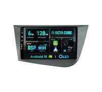 SXAUTO Android 15 - [6G+128G] - IPS Autoradio pour Seat Leon MK2 (2005-2012) - sans Fil Carplay/Android Auto/DSP - LED Caméra + MIC - 9 Pouce 2 Din - Dab Volant 360-CAM Fast-Boot AHD WiFi Bluetooth
