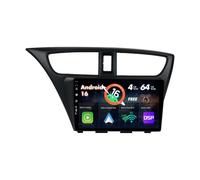 SXAUTO Android 16 Autoradio pour Honda Civic 9 FK FB 2012-2017 - sans Fil Carplay + Android Auto - 4G+64G - Caméra arrière - IPS 9 Pouce 2 Din - Dab Volant Fast-Boot DSP Split-Screen Bluetooth WiFi