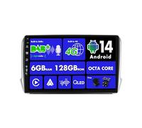 SXAUTO 『Built-in 4G / Dab』Android 14-6G+128G Autoradio pour Peugeot 208/2008 (2012-2018)- sans Fil Carplay/Android Auto/DSP Caméra + MIC - 10.1 Pouce 2 Din - Volant 360-CAM Fast-Boot AHD WiFi HDMI
