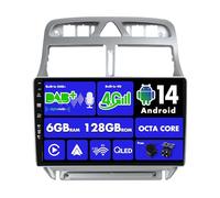 SXAUTO『Built-in 4G / Dab』Android 14-6G+128G Autoradio pour Peugeot 307 SW CC (2002-2013) - sans Fil Carplay/Android Auto/DSP - LED Caméra + MIC - 9 Pouce 2 Din - Volant 360-CAM Fast-Boot AHD WiFi