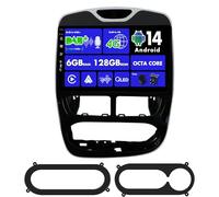SXAUTO 『Built-in 4G / Dab』Android 14-6G+128G Autoradio pour Renault Clio (2013-2016)- sans Fil Carplay/Android Auto/DSP - LED Caméra + MIC - 10.1 Pouce 2 Din - Volant 360-CAM Fast-Boot AHD WiFi HDMI