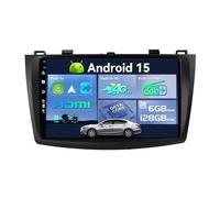 SXAUTO『Built-in 4G LTE/Dab』Android 15-6G+128G Autoradio pour Mazda 3 (2009-2015) - Carplay/Android Auto - Caméra + MIC - QLED 9 Pouce 2 Din - Daul Band WiFi Volant 360-CAM Fast-Boot HDMI