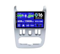 SXAUTO『Built-in 4G LTE/Dab』Android 16-6G+128G Autoradio pour Renault Logan 1 Sandero/Largus Dacia Duster 2009-2017 - Carplay/Android Auto - Caméra + MIC - 9 Pouce - Volant 360-CAM AHD WiFi HDMI
