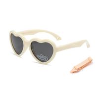 SXBCyan 0-36 Mois Bébé Lunettes De Soleil Cœur Polarisées Nuances en Caoutchouc Flexibles avec Sangle for Tout-Petit Nouveau-(Off-White)