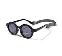 SXBCyan 0-36 Mois Bébé Lunettes De Soleil Rondes Polarisées Nuances En Caoutchouc Flexibles Avec Sangle For Tout-petit Nouveau-né Âges Du Nourrisson (Color : Glossy Black)