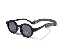 SXBCyan 0-36 Mois Bébé Lunettes De Soleil Rondes Polarisées Nuances En Caoutchouc Flexibles Avec Sangle For Tout-petit Nouveau-né Âges Du Nourrisson (Color : Matte Black)
