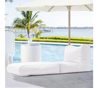 SXBCyan Housse De Pouf D'extérieur À Double Usage for Piscine, Chaise Longue, Canapé-lit Pliant, Imperméable, Oxford, sans Remplissage, for Jardin, Plage, Camping(White)