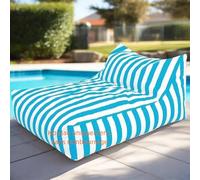 SXBCyan Housse Pouf d'extérieur Imperméable(sans Rembourrage) Outdoor Housse de Pouf Oxford à Rayures, Fauteuils Poire Pouf Chaise pour Enfants Adultes pour Jardin, Plage, Piscine(Skky Blue)