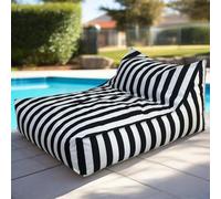 SXBCyan Pouf d'extérieur Imperméable(sans Rembourrage) Outdoor Housse de Pouf Oxford à Rayures, Fauteuils Poire Pouf Chaise pour Enfants Adultes pour Jardin, Plage, Piscine(Black)